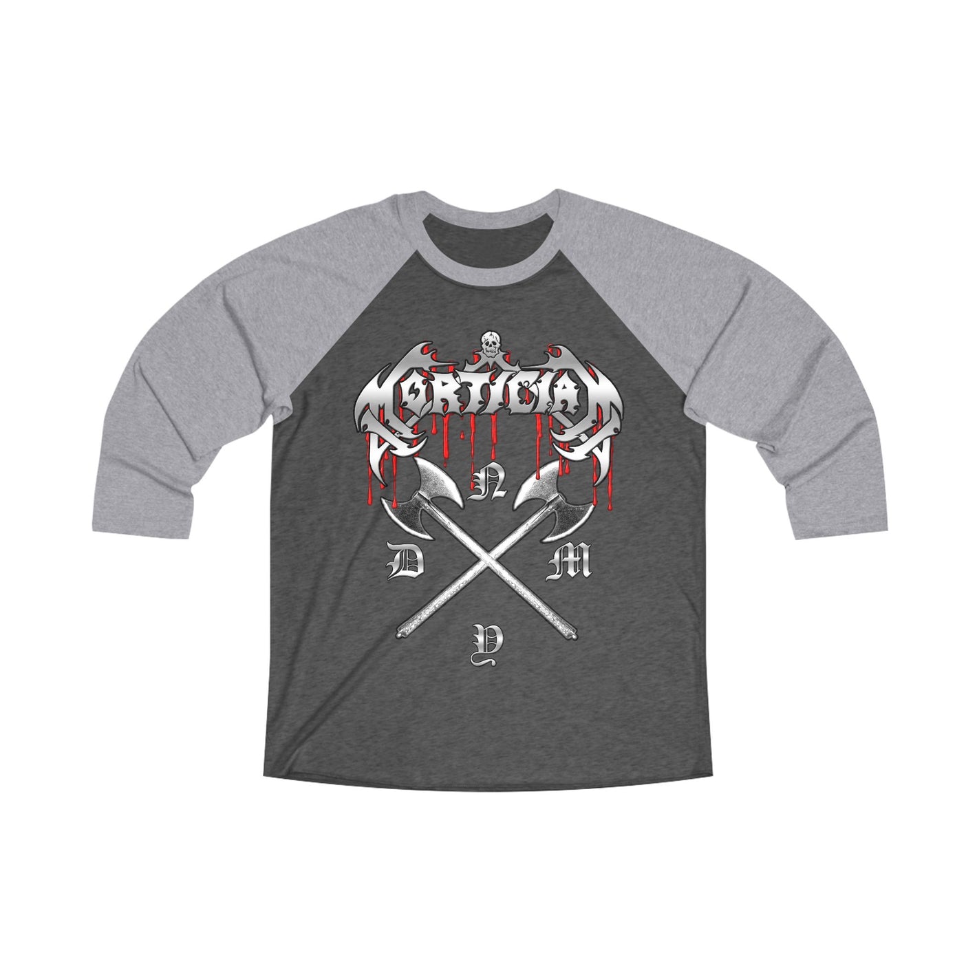 Mortician NYDM Unisex Tri-Blend 3\4 Raglan Tee