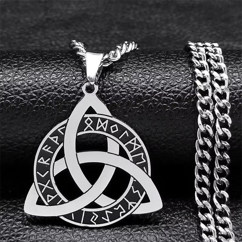 Celtic Witch Knot Holy Trinity Necklace Stainless Steel