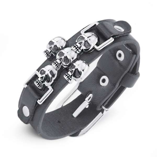 PU Leather Skull Bracelet