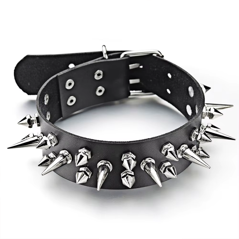 Short and Tall Spiked Collar