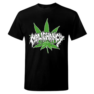 2 Sided Malignancy Logo Pot Leaf T-Shirt