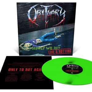 Obituary Cause of Death - Slowly We Rot - Live and Rotting Slime Green Vinyl Record