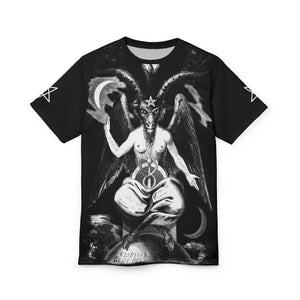 Baphomet Sigl Back Print Pentagram Sleeves AOP Cut & Sew Tee