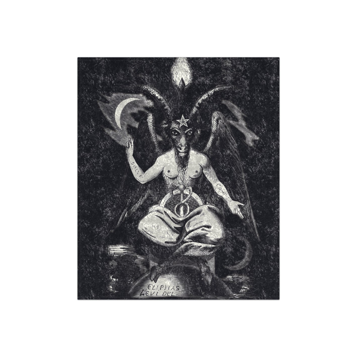 Baphomet Crushed Velvet Blanket