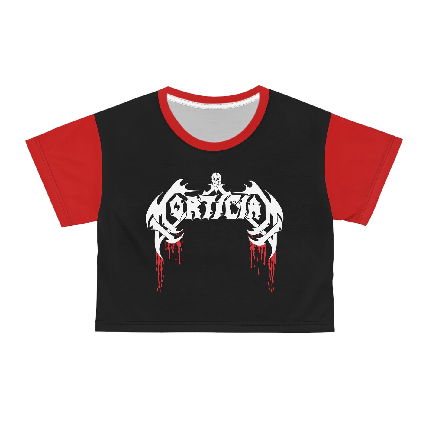 Mortician Classic 90s Logo AOP Crop Tee