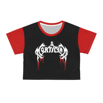 Mortician Classic 90s Logo AOP Crop Tee