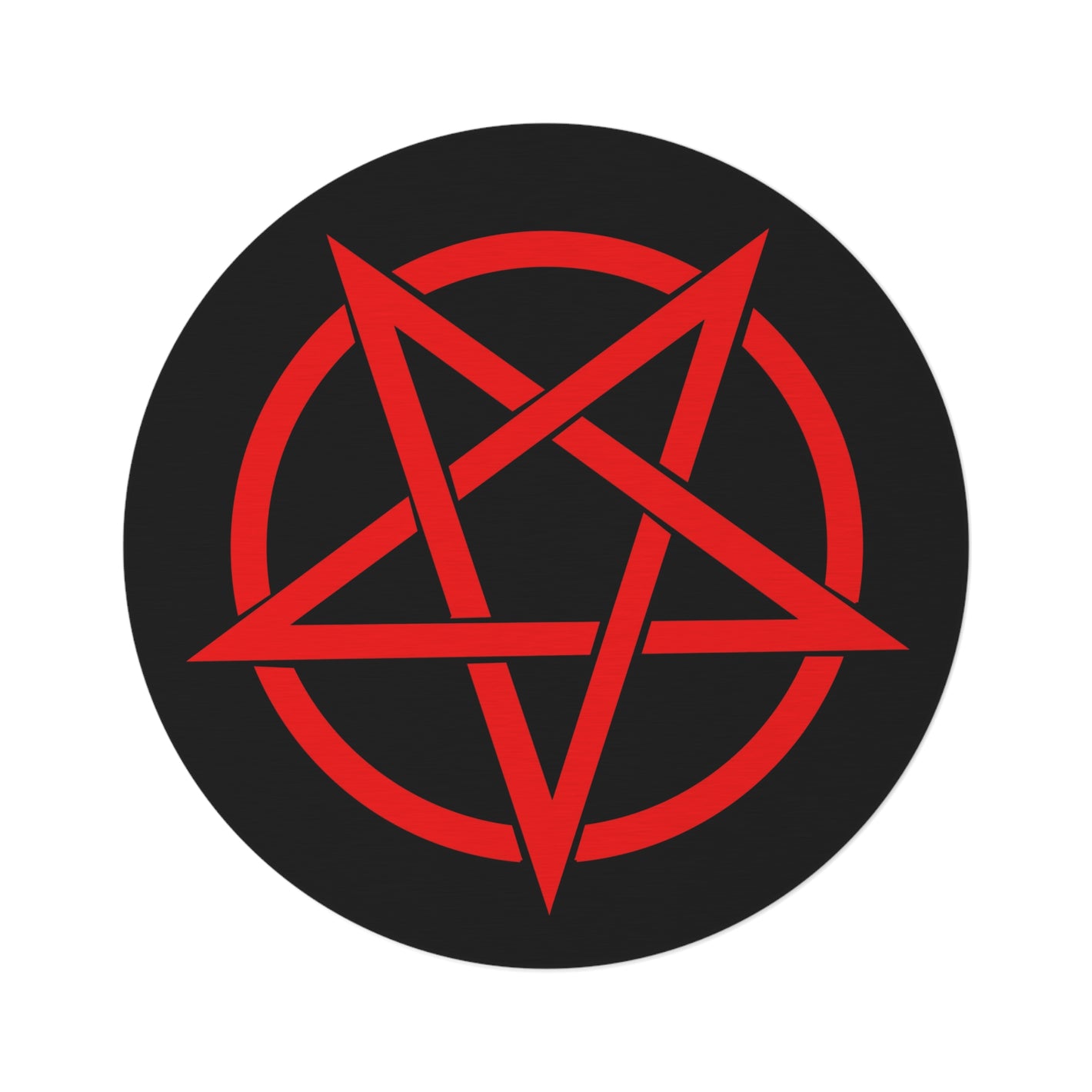 Red Pentagram Giant 5 Foot Circle Rug