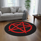 Red Pentagram Giant 5 Foot Circle Rug