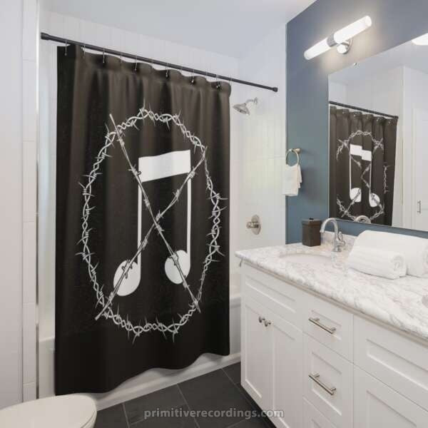 Anti Notes Grindcore Symbol Shower Curtains with Hooks