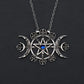 Triple Moon Pentagram Necklace