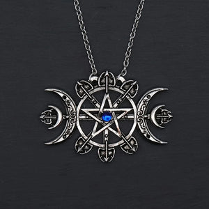 Triple Moon Pentagram Necklace