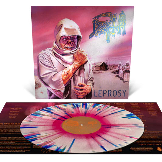 Leprosy Reissue Tri Color Merge with Splatter Silver Foil Laminated Jacket 12" Vinyl