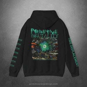 Time Displacement Hooded Sweatshirt w Printed Sleeves