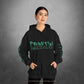 Time Displacement Hooded Sweatshirt w Printed Sleeves