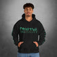 Time Displacement Hooded Sweatshirt w Printed Sleeves