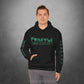 Time Displacement Hooded Sweatshirt w Printed Sleeves