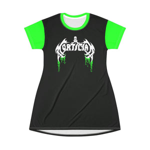 Mortician Green Logo All Over Print T-Shirt Dress