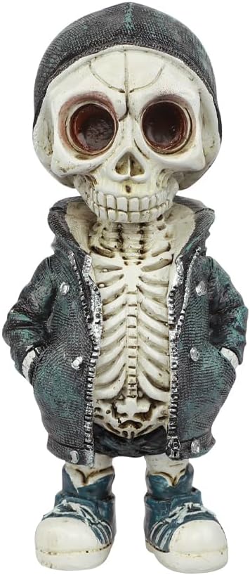 Skeleton Boy Light Blue Resin Statue