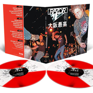 Razor Live! Osaka Saikou 大阪最高 Reissue Gatefold 12 Inch Vinyl Record Blood Red with Metallic Silver and White Splatter *LTD to 520*