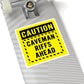 Caution Caveman Riffs Ahead Square Stickers