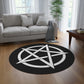 White Pentagram Giant 5 Foot Circle Rug