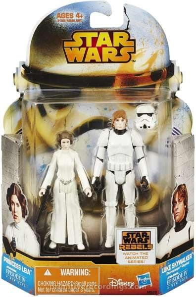 Luke Skywalker in Stormtrooper Disguise and Princess Leia Mission Series Action Figures