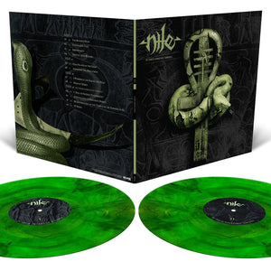 In Their Darkened Shrines Neon Green and Black Galaxy Merge Double Vinyl Record