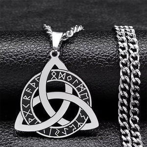 Celtic Witch Knot Holy Trinity Necklace Stainless Steel