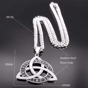 Celtic Witch Knot Holy Trinity Necklace Stainless Steel