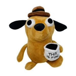 This Is Fine Meme Dog Plushie