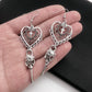 Heart Cross Bird Skull Earrings