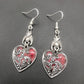 Blood Rose Heart-shaped Pendant Earrings