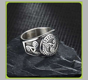 Stainless Steel Triskelion - Triskeles Ring