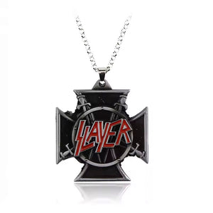 Silver Slayer Logo Cross Necklace