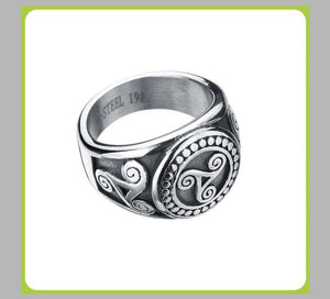 Stainless Steel Triskelion - Triskeles Ring