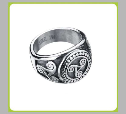 Stainless Steel Triskelion - Triskeles Ring