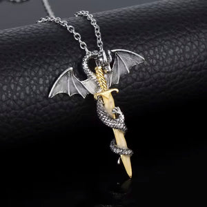 Luminous Dragon Sword Pendant Necklace