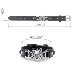 PU Leather Skull Star Bracelet