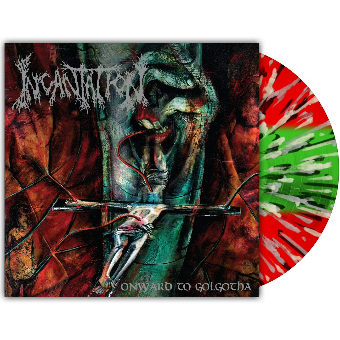 Onward to Golgotha Tri-Color Striped with Splatter 12" Vinyl