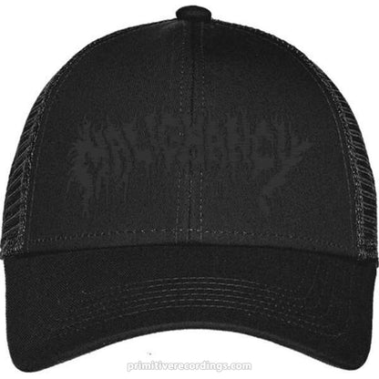 Malignancy Black Logo on Black Trucker Hat