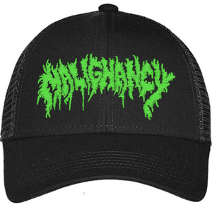 Malignancy Green Logo Black Trucker Hat