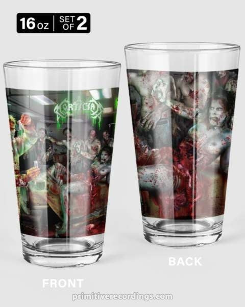 Reanimated Dead Flesh 16 oz Pint Glass Set of Two