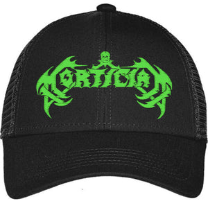 Mortician Green Logo Black Trucker Hat