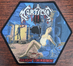 Chainsaw Black Edge Hexagon Embroidered Patch