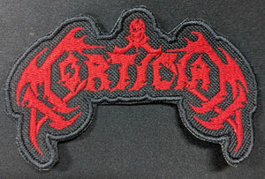 Mortician Logo Embroidered Patch Red