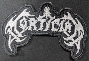 Mortician Logo Embroidered Patch White