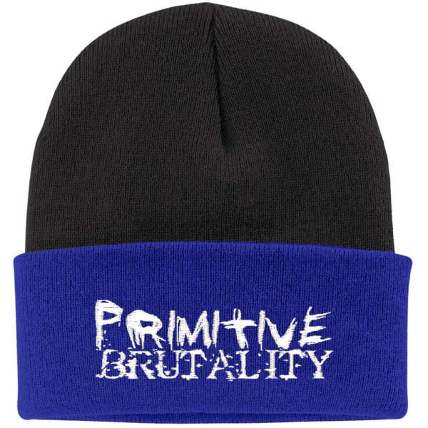 Primitive Brutality White Logo Blue Black Beanie