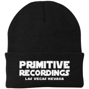 Primitive Recordings White Logo Black Beanie