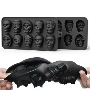 10 Skull Silicone Ice Cube Tray
