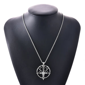 Inverted Pentagram Goat Head Necklace